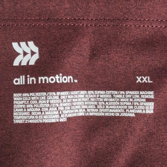 All in Motion XXL Maroon Leggings - Picture 3 of 6